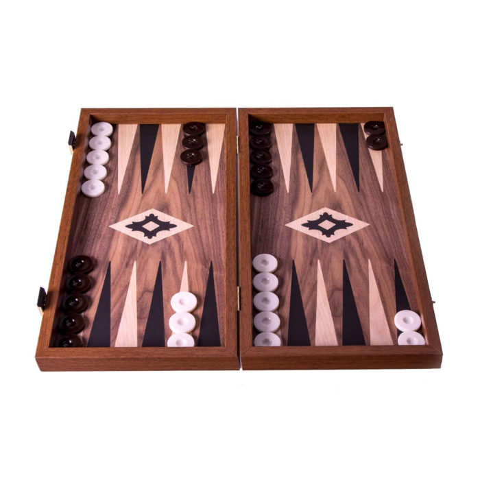 MANOPOULOS Walnoot Replica Hout Backgammon, Extra-Klein