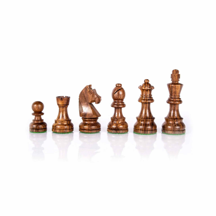 MANOPOULOS Staunton, Houten Verzwaarde Schaakstukken - Koningshoogte 8,5cm