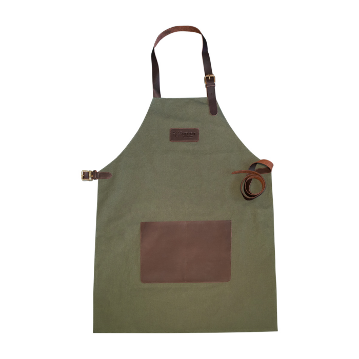 LAGUIOLE EN AUBRAC Schort Van Canvas & Leer, Olijf