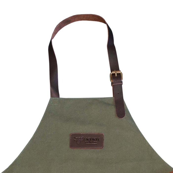 LAGUIOLE EN AUBRAC Schort Van Canvas & Leer, Olijf - Afbeelding 2