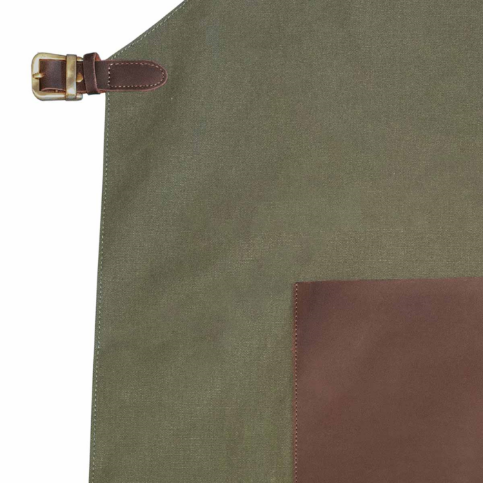 LAGUIOLE EN AUBRAC Schort Van Canvas & Leer, Olijf - Afbeelding 4