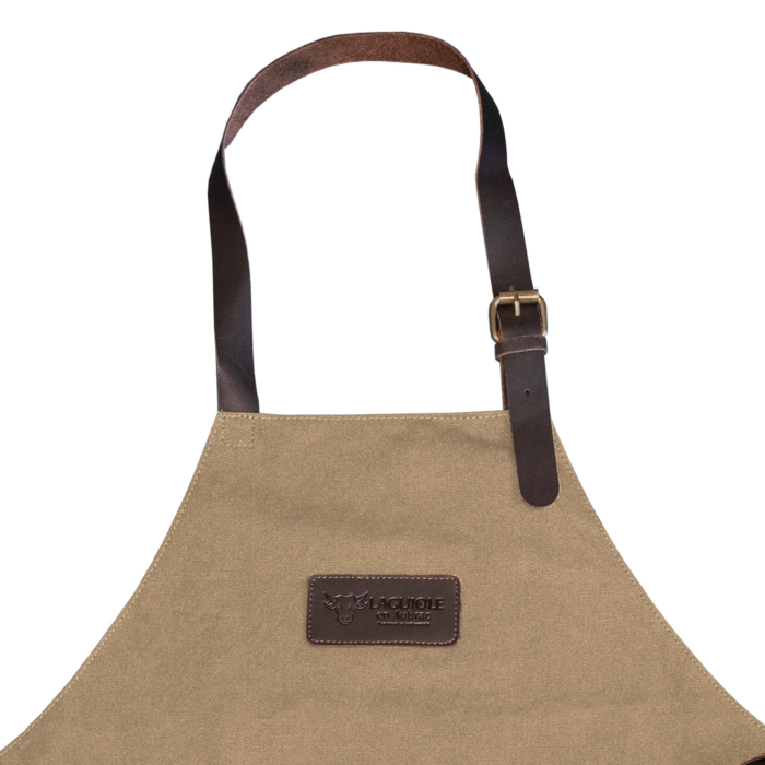 LAGUIOLE EN AUBRAC Schort Van Canvas & Leer, Zand - Afbeelding 2