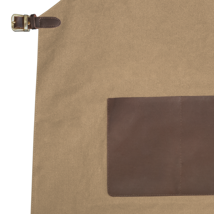 LAGUIOLE EN AUBRAC Schort Van Canvas & Leer, Zand - Afbeelding 3
