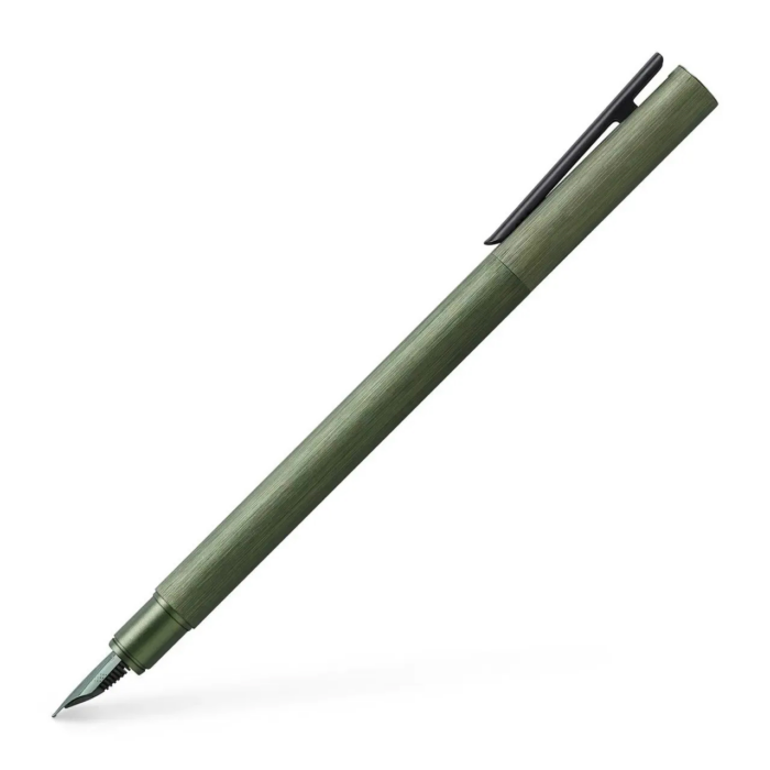FABER-CASTELL Neo Slim Olijfgroen Aluminium Vulpen, Medium Penpunt