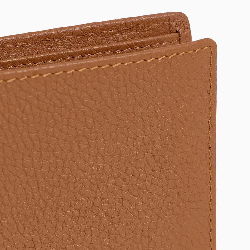 LE TANNEUR Portefeuille Met 2 Kleppen Van Generfd Leer, Bruin-tan - Afbeelding 5