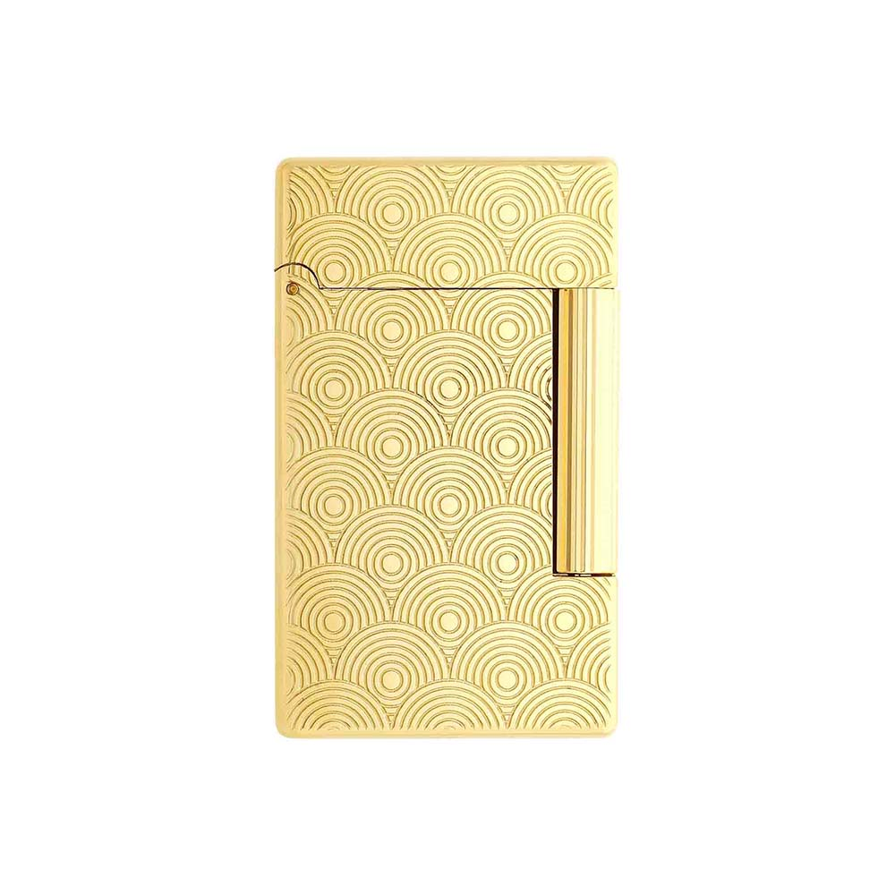 S.T. DUPONT Initial Aansteker, Cinatisch Guilloche Decor, Gouden