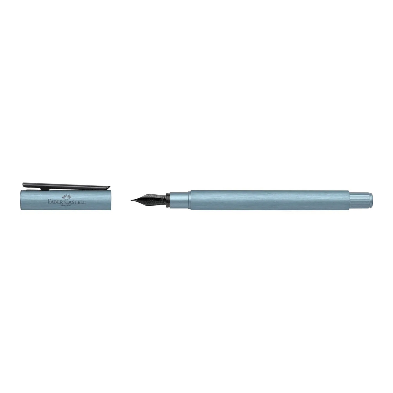 FABER-CASTELL Neo Slim Aluminium Vulpen, Serenity Blue, Fijne Penpunt - Afbeelding 2
