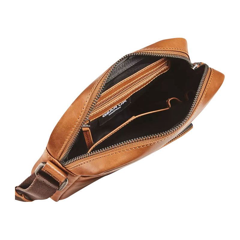 MAVERICK Leren Schoudertas XS, Cognac - Afbeelding 2