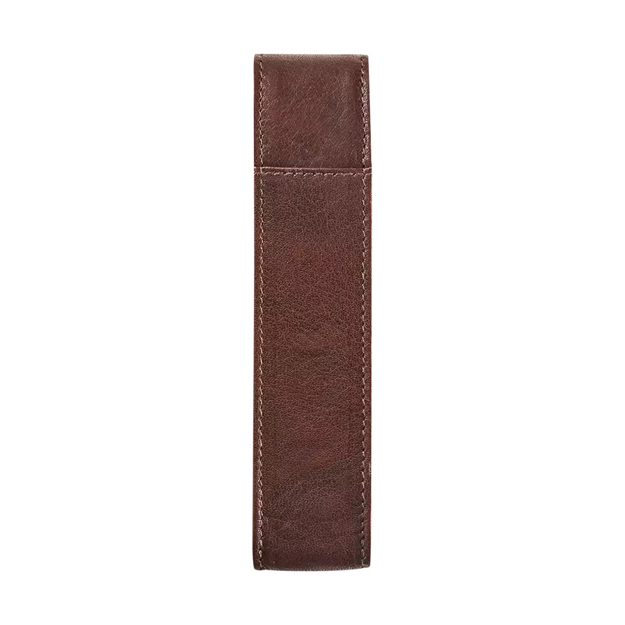 MAVERICK Leren Etui Voor 1 Pen, Bruin - Afbeelding 3