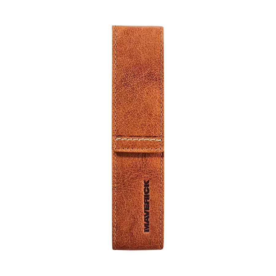 MAVERICK Leren Etui Voor 1 Pen, Cognac