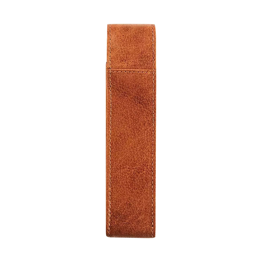 MAVERICK Leren Etui Voor 1 Pen, Cognac - Afbeelding 3