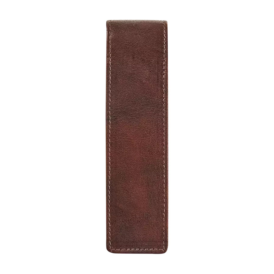 MAVERICK Leren Etui Voor 2 Pennen, Bruin - Afbeelding 3
