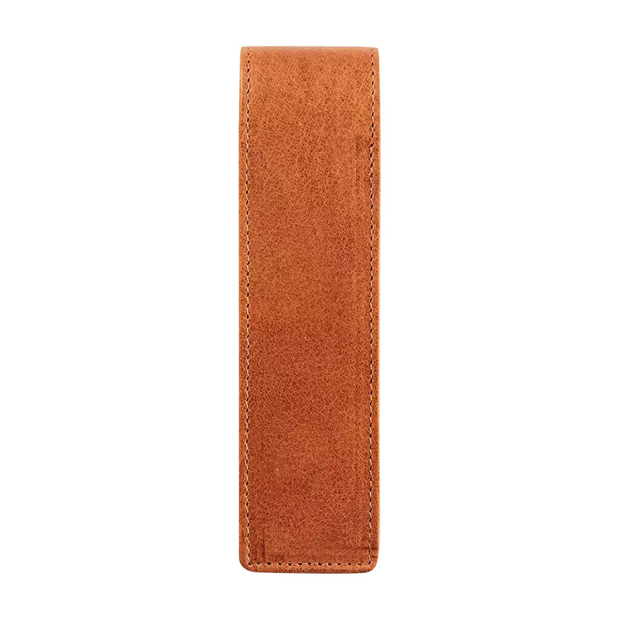 MAVERICK Leren Etui Voor 2 Pennen, Cognac - Afbeelding 3