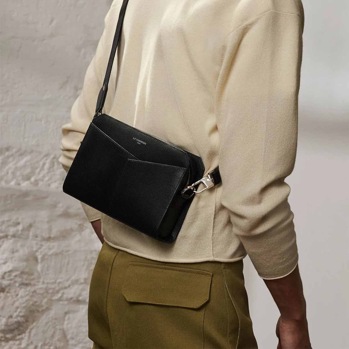 LE TANNEUR Etui Van Gelamineerd & Glad Leer, Zwart - Afbeelding 3
