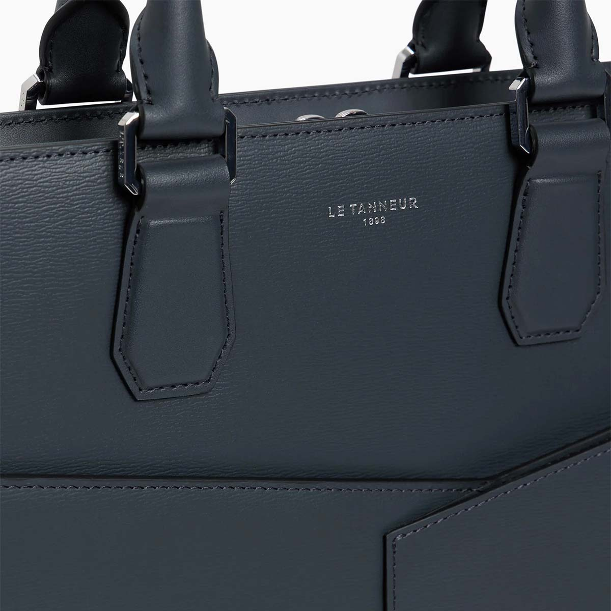 LE TANNEUR 15" Slanke Documenttas Van Gelamineerd & Glad Leer, Schemerblauw - Afbeelding 3