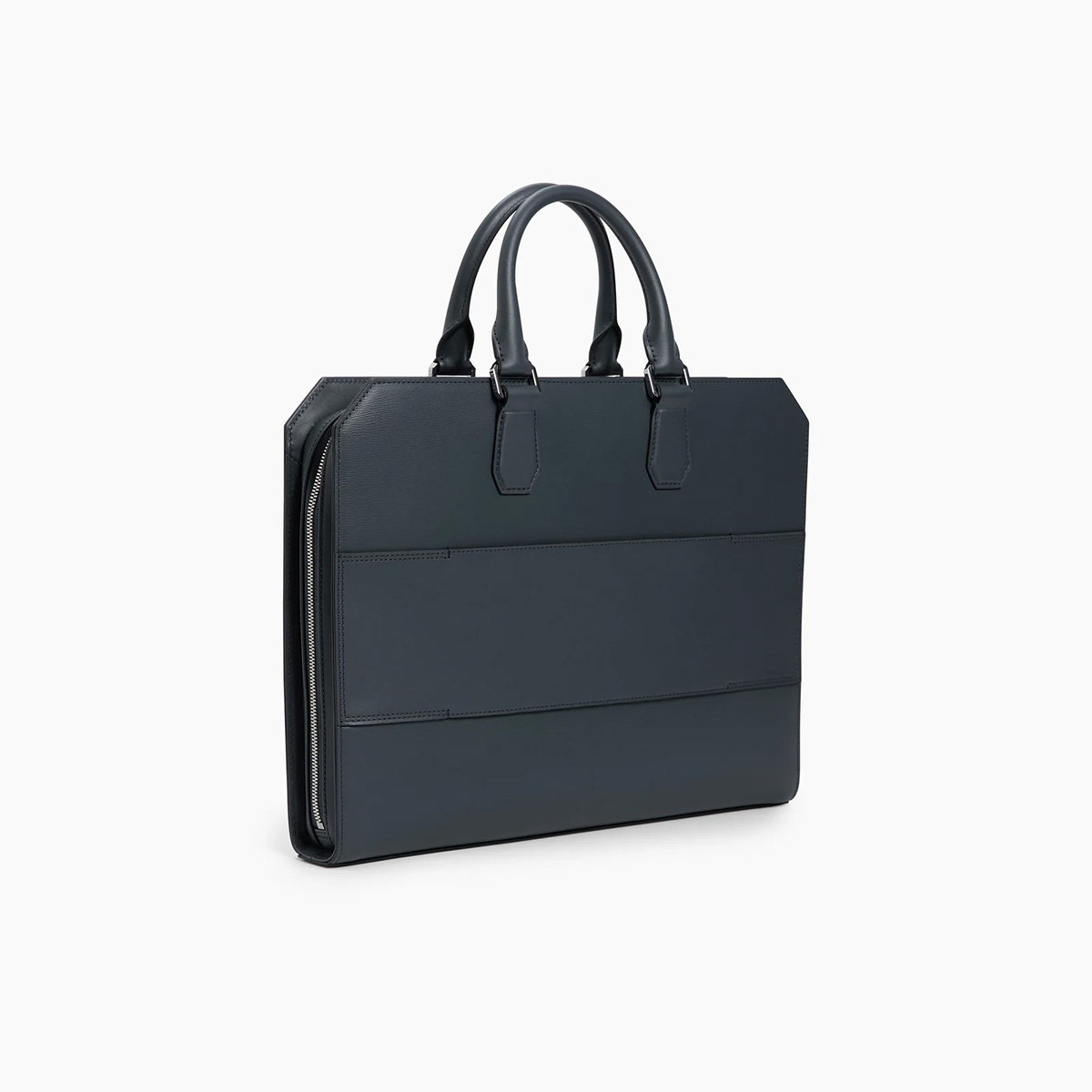 LE TANNEUR 15" Slanke Documenttas Van Gelamineerd & Glad Leer, Schemerblauw - Afbeelding 5