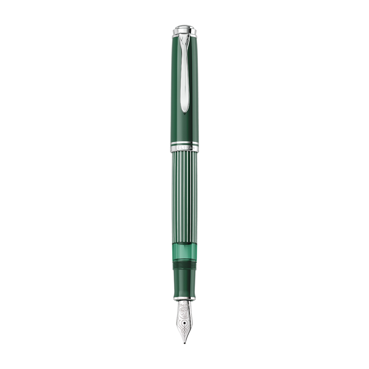 PELIKAN Souverän M815 Metalen Gestreepte Groene Vulpen, Fijne Penpunt - Afbeelding 3
