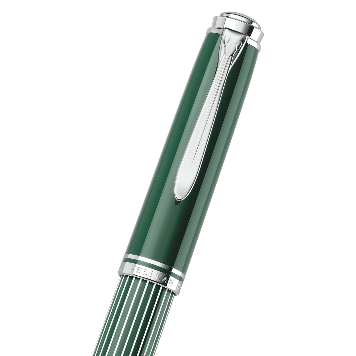 PELIKAN Souverän M815 Metalen Gestreepte Groene Vulpen, Fijne Penpunt - Afbeelding 4