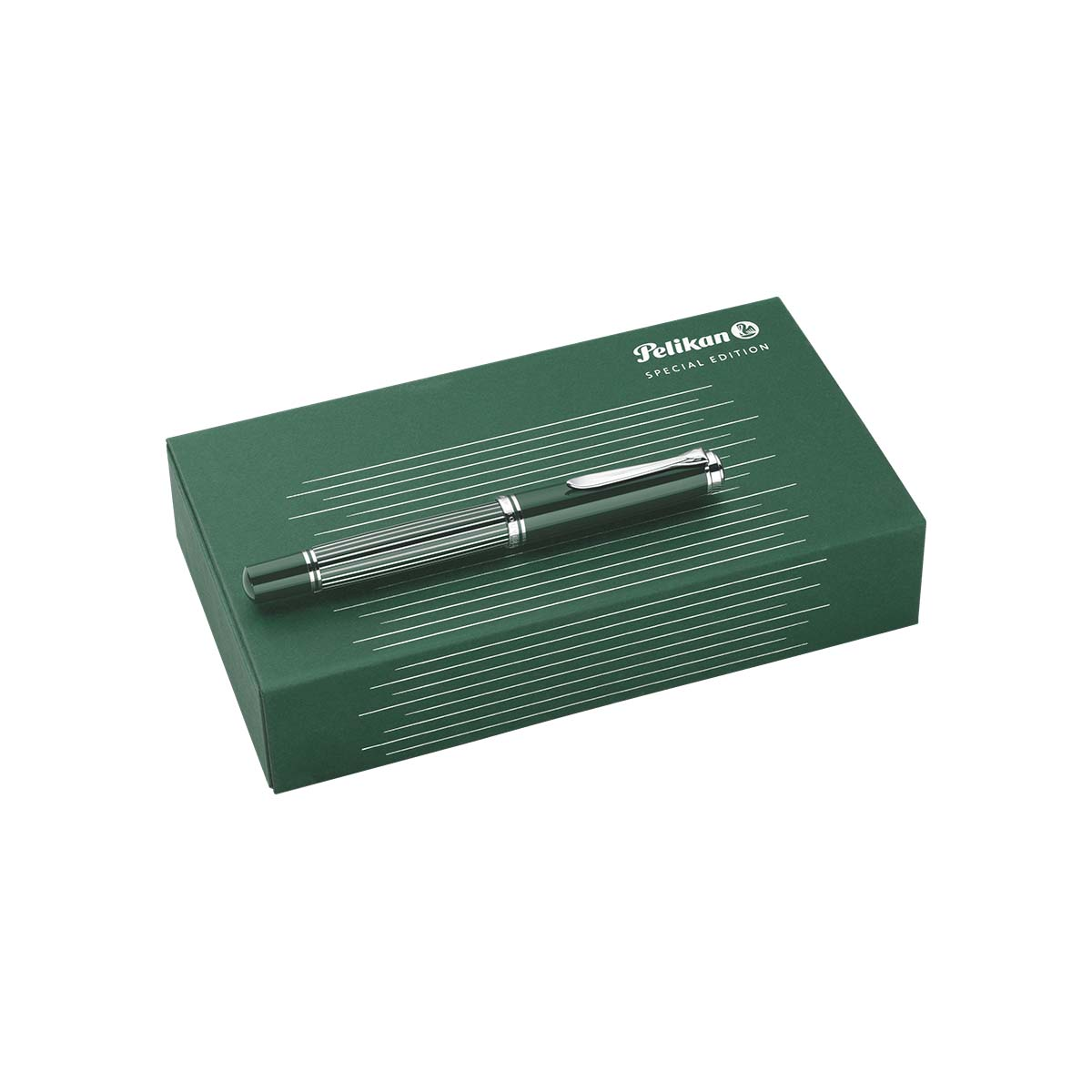 PELIKAN Souverän M815 Metalen Gestreepte Groene Vulpen, Fijne Penpunt - Afbeelding 9