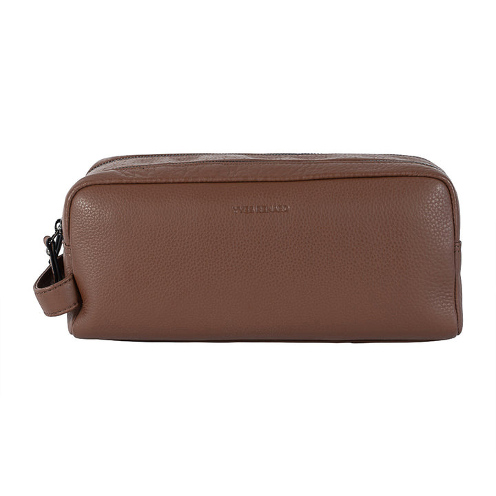 YVES RENARD Leren Toilettas, Cognac - Afbeelding 2