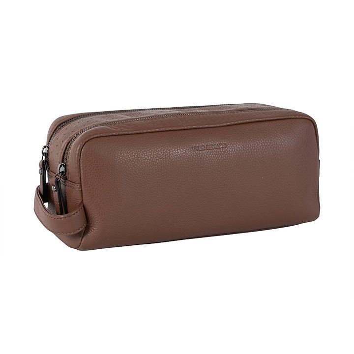 YVES RENARD Leren Toilettas, Cognac - Afbeelding 3
