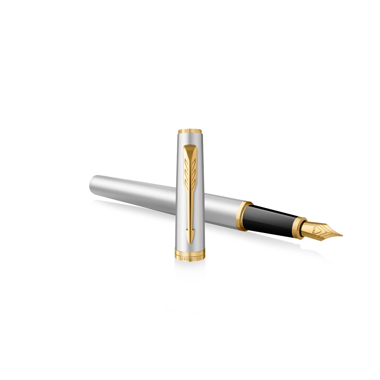 PARKER Meridian Vulpen, Verchroomd Met Gouden Details, Fijne Penpunt - Afbeelding 5