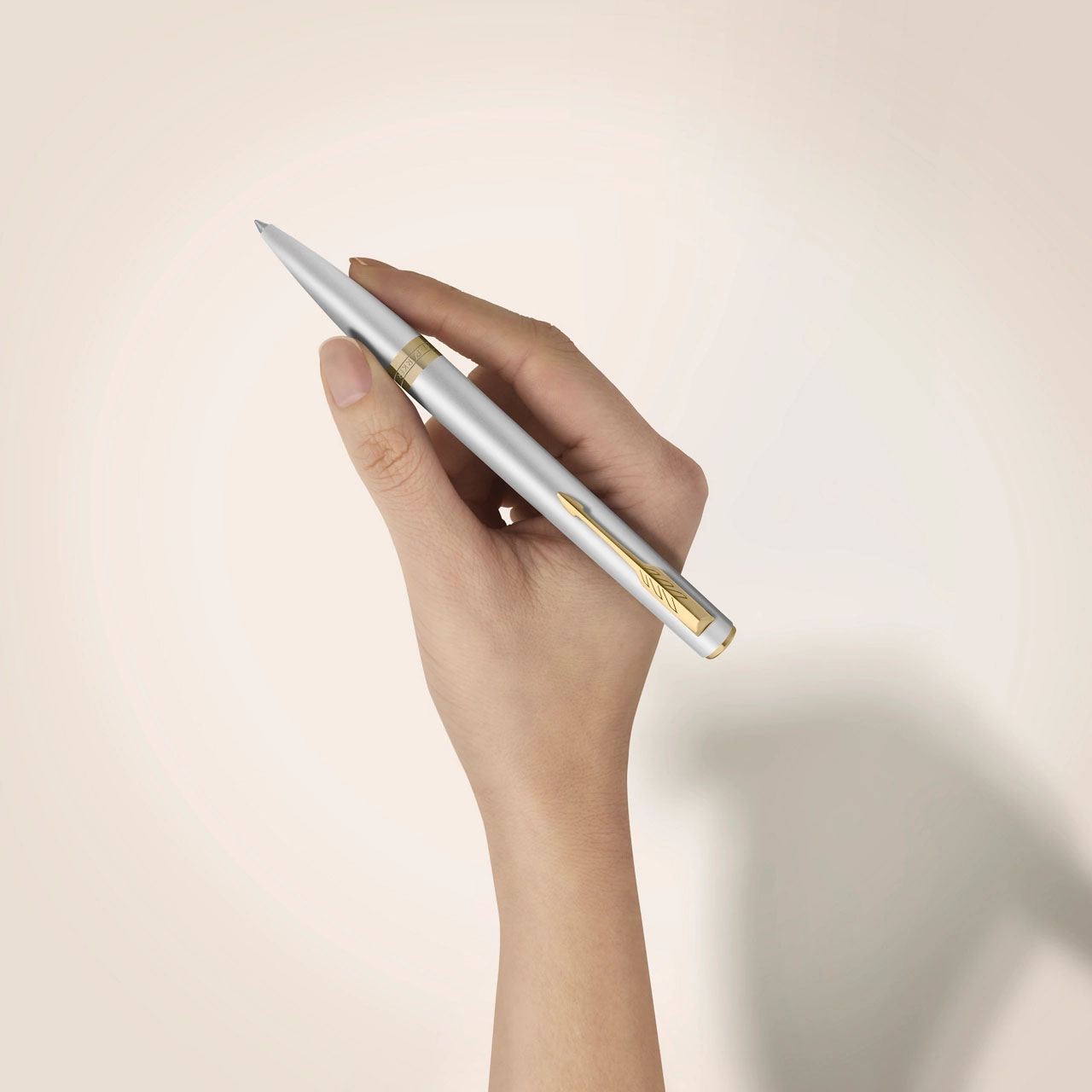 PARKER Meridian Balpen, Verchroomd Met Gouden Details - Afbeelding 2