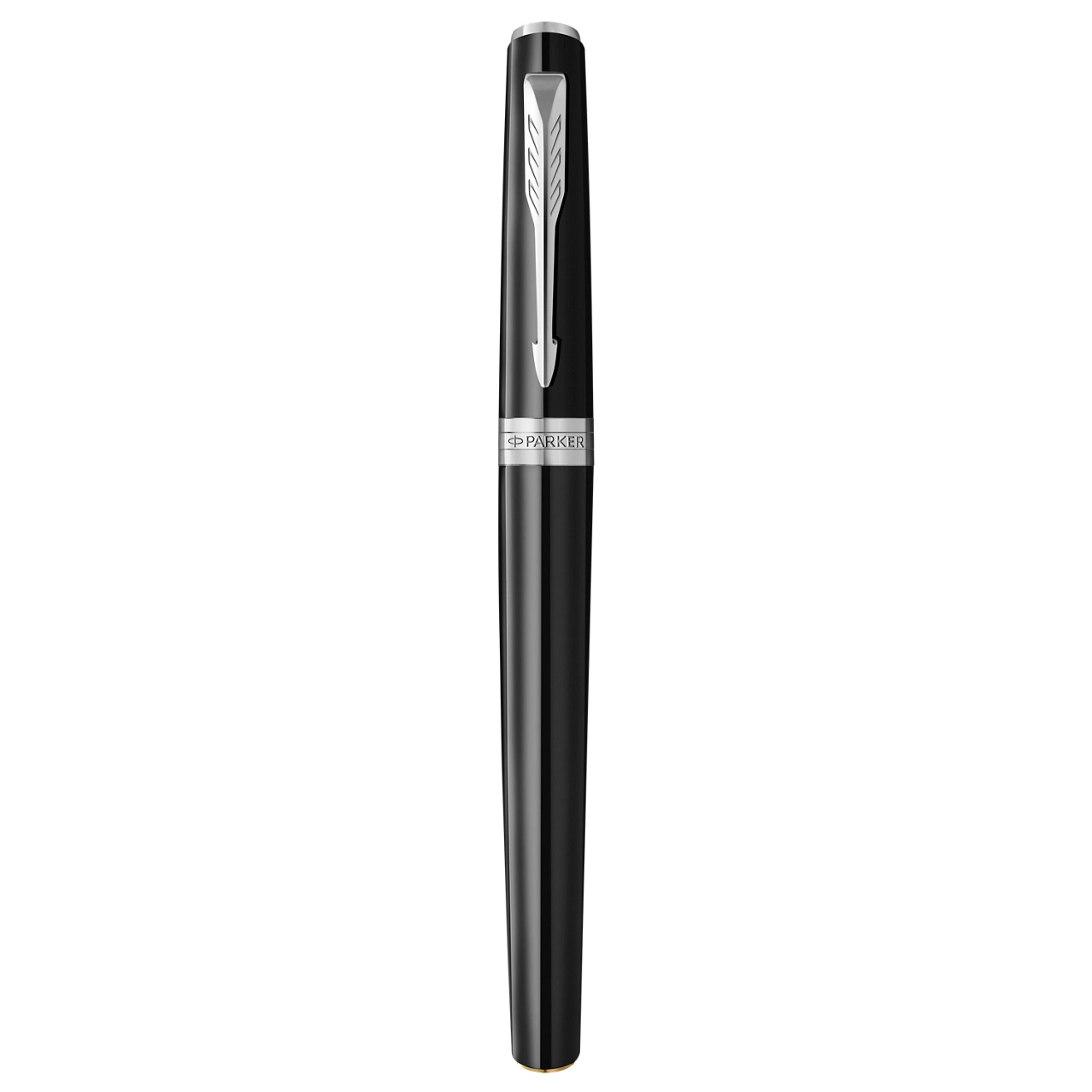 PARKER Meridian Vulpen, Zwart Met Verchroomde Details, Medium Penpunt - Afbeelding 3