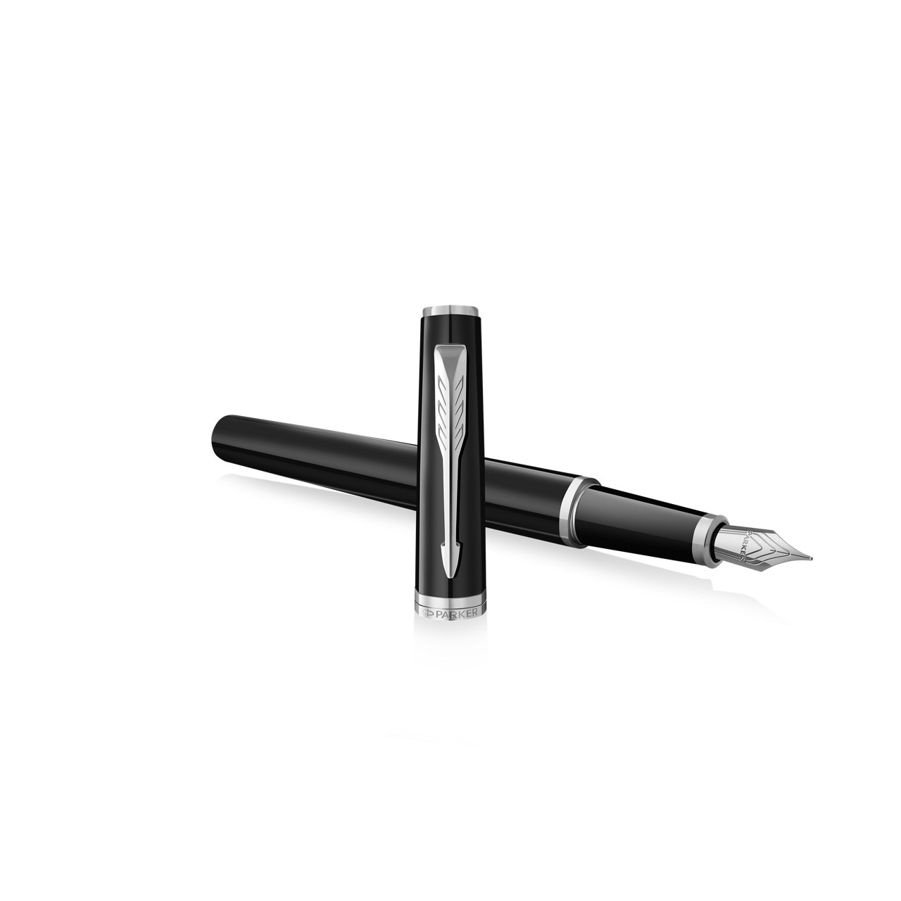 PARKER Meridian Vulpen, Zwart Met Verchroomde Details, Medium Penpunt - Afbeelding 6