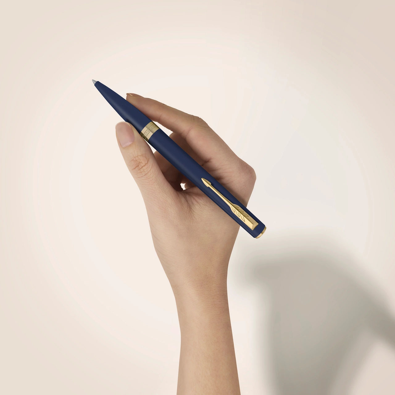 PARKER Meridian Balpen, Blauw Met Gouden Details - Afbeelding 2
