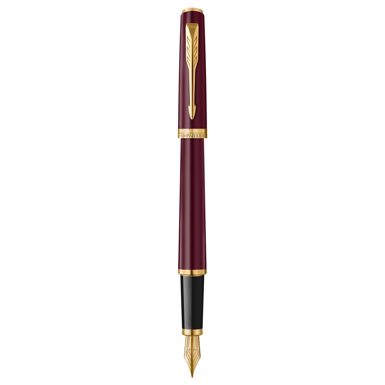 PARKER Meridian Vulpen, Rood Met Gouden Details, Medium Penpunt