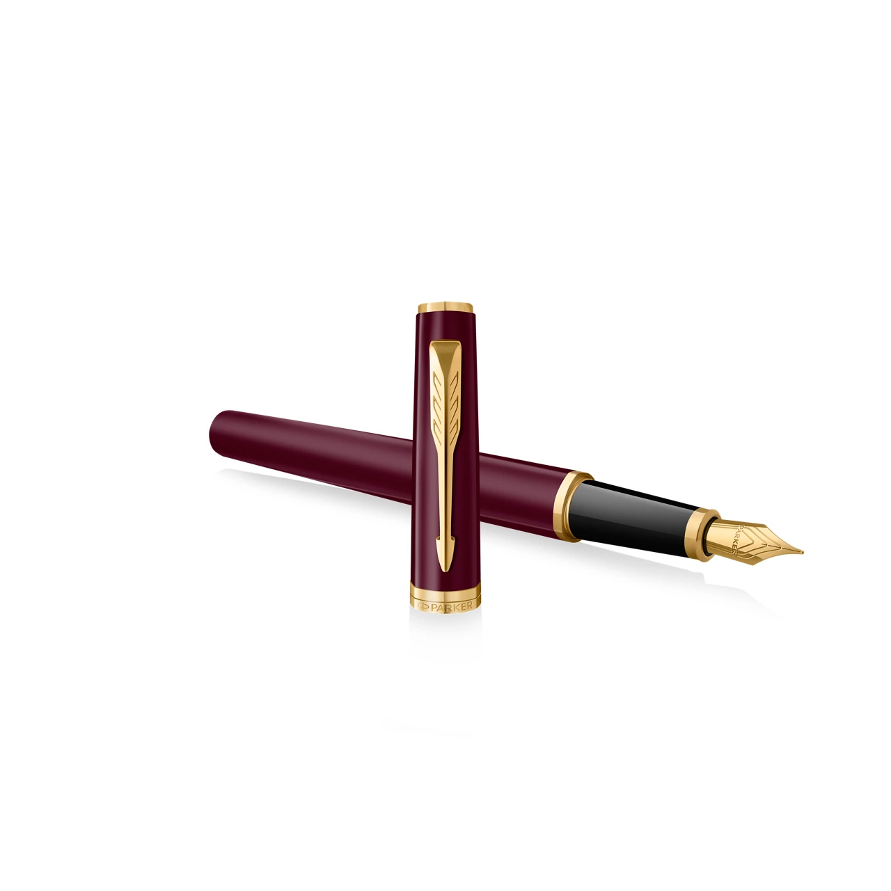 PARKER Meridian Vulpen, Rood Met Gouden Details, Medium Penpunt - Afbeelding 5