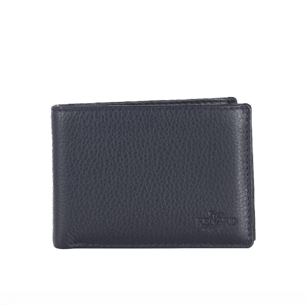 YVES RENARD RFID-Portefeuille Van Leer, 11cc, Blauw