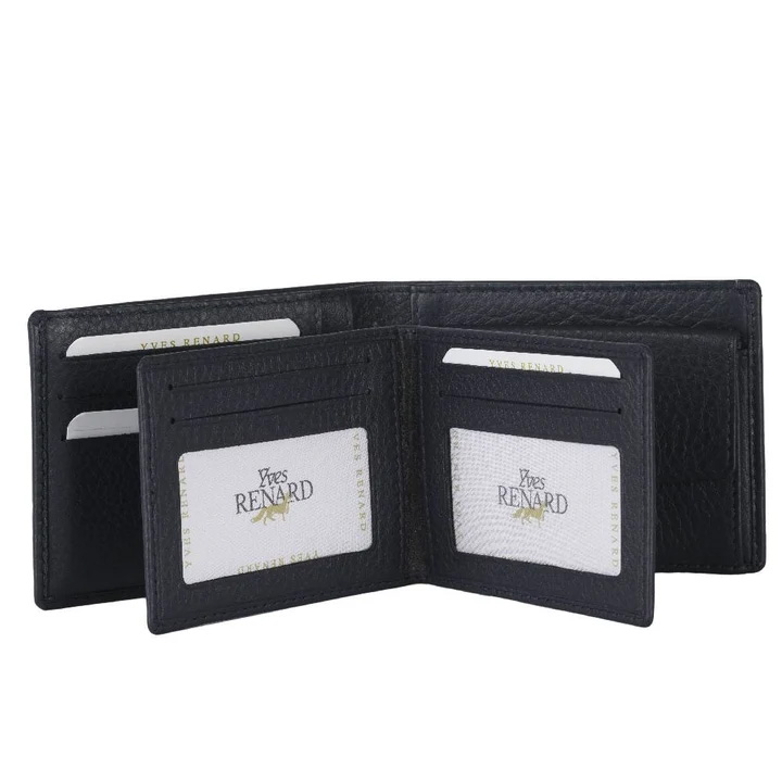 YVES RENARD RFID-Portefeuille Van Leer, 11cc, Blauw - Afbeelding 2