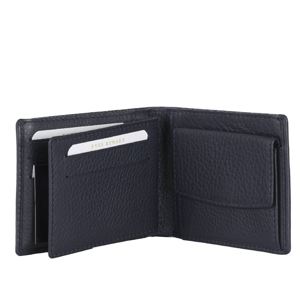 YVES RENARD RFID-Portefeuille Van Leer, 11cc, Blauw - Afbeelding 3